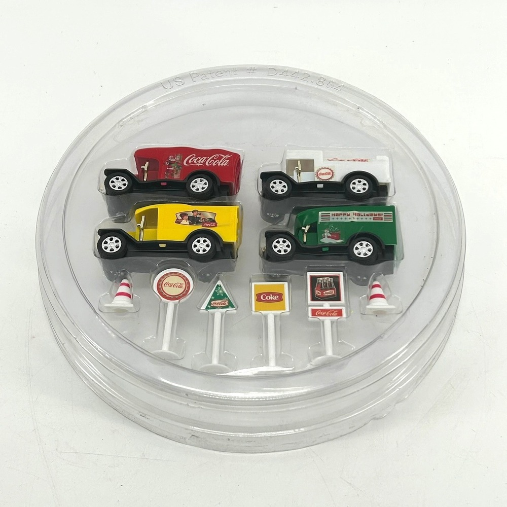 Coca-Cola Vintage Diecast Delivery Truck Miniature Set 10 Piece Holiday Display